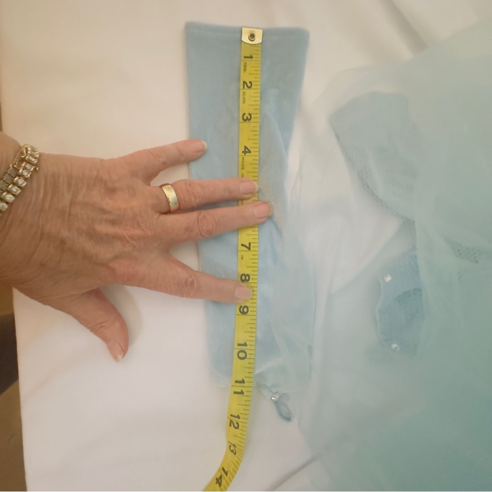 Light Blue Princess Tulle Costume Dress for Girls Cinderella w Gloves 4/5T - Picture 11 of 16